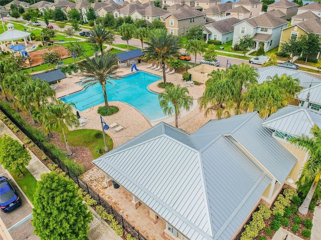 13311 Dorado Shores Ave, Riverview, FL 33579 - aerial perspective of suburban area with a pool area