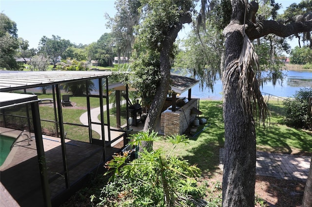 12929 Sugar Creek Blvd, Hudson, FL 34669 - view of grassy yard featuring a water view and a gazebo