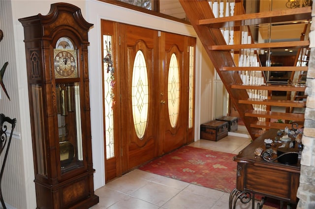 12929 Sugar Creek Blvd, Hudson, FL 34669 - foyer with stairs and tile patterned flooring