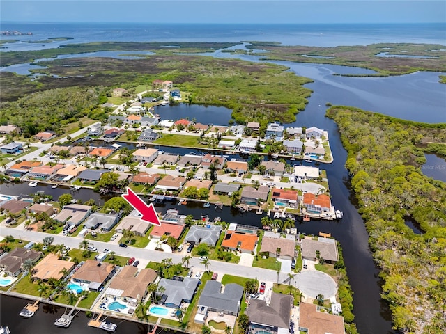 9909 San Mateo Way, Port Richey, FL 34668 - aerial view of property's location with a large body of water and nearby suburban area