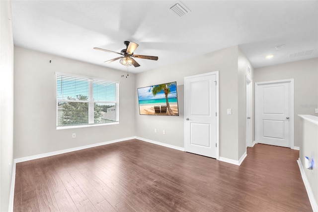 14135 Arbor Pines Dr, Riverview, FL 33579 - unfurnished room with a ceiling fan and dark wood-style floors
