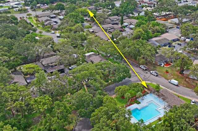 802 Antler Ct, Brandon, FL 33511 - aerial view of property's location featuring nearby suburban area and a pool