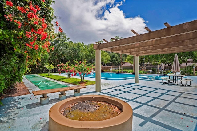 802 Antler Ct, Brandon, FL 33511 - view of swimming pool featuring shuffleboard and a pergola