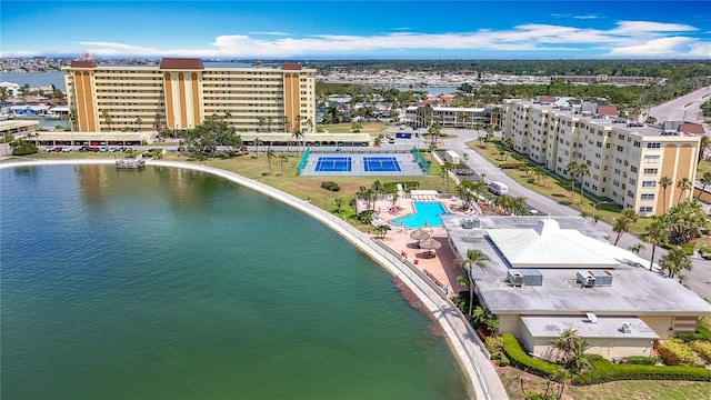 4725 Cove Cir Unit 908, Saint Petersburg, FL 33708 - aerial view of a pool area and a large body of water