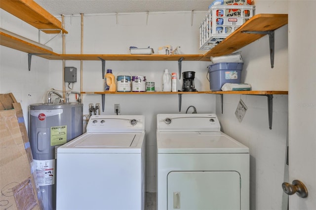 1904 Canterbury Ln Unit 18, Sun City Center, FL 33573 - laundry area with electric water heater and separate washer and dryer