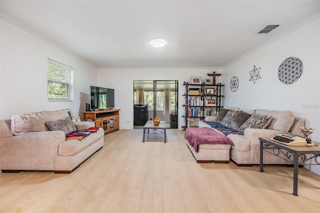 1400 Tarpon Woods Blvd Unit E4, Palm Harbor, FL 34685 - living area with light wood-style floors, plenty of natural light, and ornamental molding