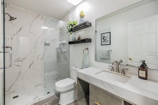 1400 Tarpon Woods Blvd Unit E4, Palm Harbor, FL 34685 - full bathroom featuring a marble finish shower, toilet, and vanity