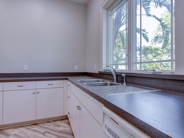 504 Riverside Dr Unit 504, Tarpon Springs, FL 34689 - kitchen with white cabinetry, dishwasher, and dark countertops