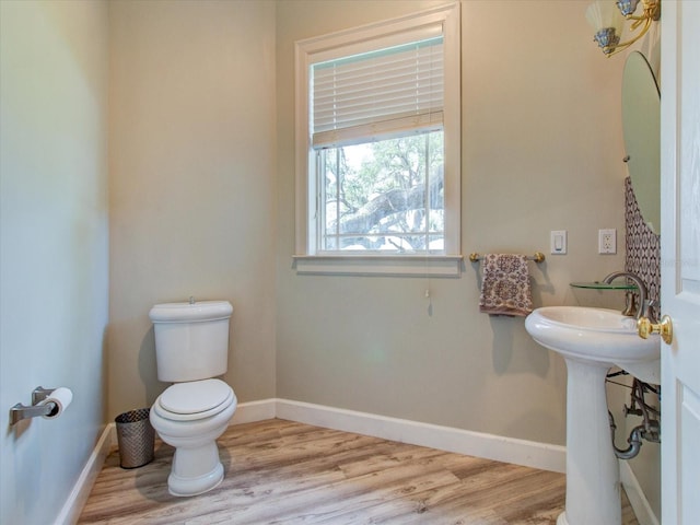 504 Riverside Dr Unit 504, Tarpon Springs, FL 34689 - bathroom featuring toilet, wood finished floors, and baseboards