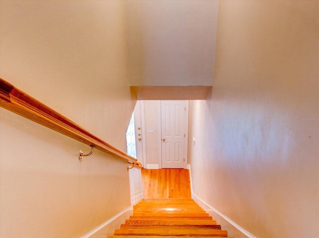 504 Riverside Dr Unit 504, Tarpon Springs, FL 34689 - stairs with wood finished floors and baseboards