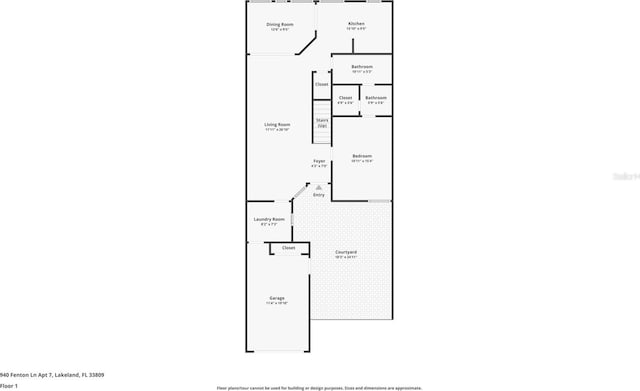 940 Fenton Ln Unit 7, Lakeland, FL 33809 - floor plan / room layout