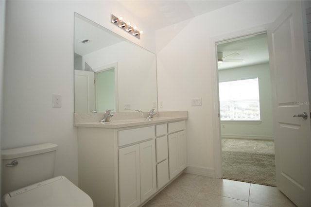 9512 Summers Cay Cir, Thonotosassa, FL 33592 - bathroom with double vanity, toilet, and tile patterned flooring