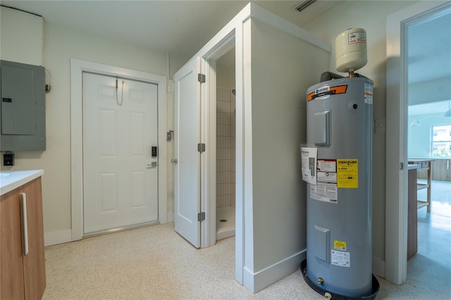 433 Pineapple St, Tarpon Springs, FL 34689 - utility room featuring water heater and electric panel
