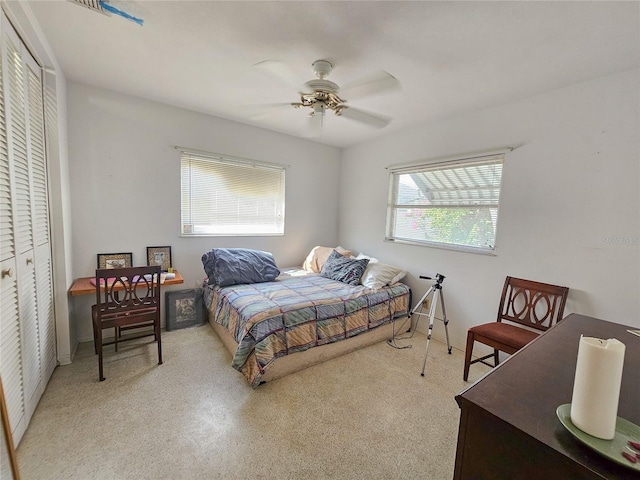 2066 High Ridge Dr, Clearwater, FL 33763 - bedroom with a closet and a ceiling fan