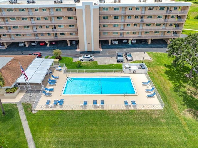 9450 Harbor Greens Way Unit 207, Seminole, FL 33776 - bird's eye view of a pool area and apartment complex