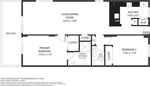 14401 Gulf Blvd Unit 106, Madeira Beach, FL 33708 - home floor plan