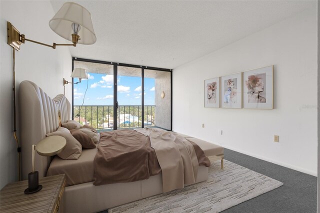 500 N Osceola Ave Unit 811, Clearwater, FL 33755 - bedroom featuring access to exterior, floor to ceiling windows, carpet flooring, and baseboards