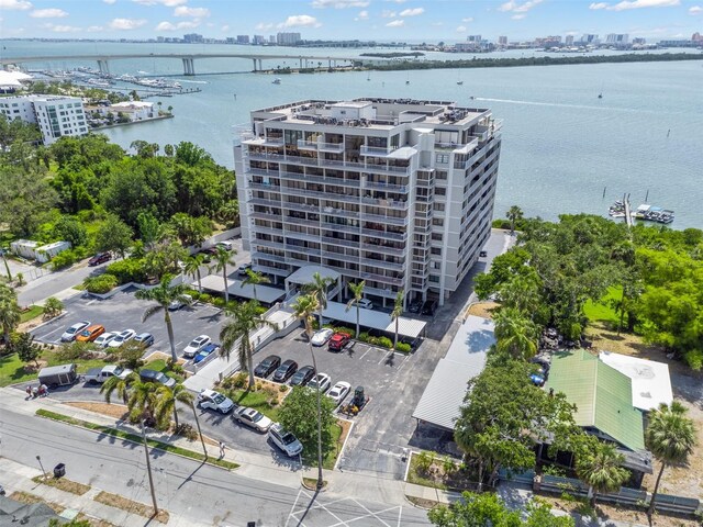 500 N Osceola Ave Unit 811, Clearwater, FL 33755 - view of urban area featuring a large body of water, apartment complex / building, and a notable bridge