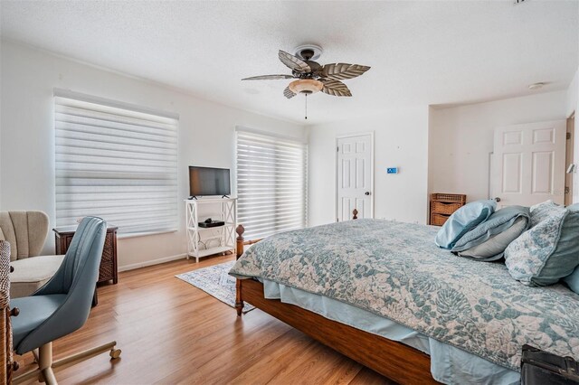 2700 Bayshore Blvd Unit 497, Dunedin, FL 34698 - bedroom featuring light wood-type flooring, a ceiling fan, baseboards, and a closet