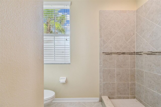 4089 Windcrest Dr, Wesley Chapel, FL 33544 - full bathroom with toilet, tiled shower, and baseboards