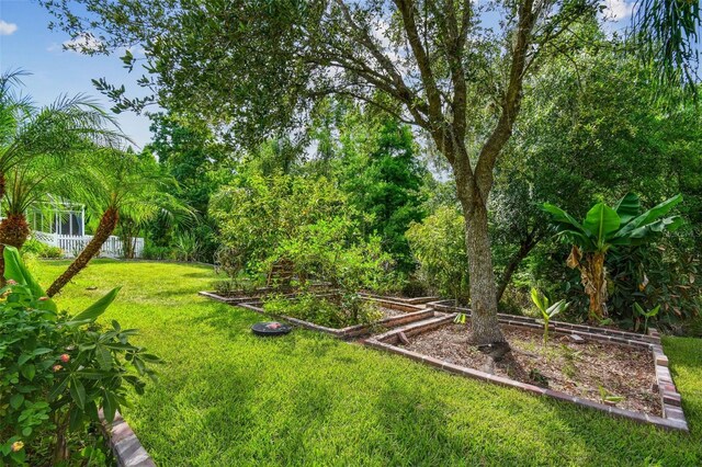 4089 Windcrest Dr, Wesley Chapel, FL 33544 - view of grassy yard with a garden