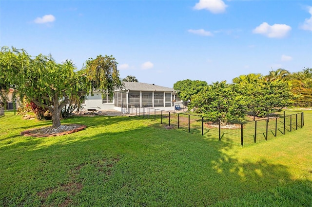 629 Fort Duquesna Dr, Sun City Center, FL 33573 - view of yard featuring a sunroom