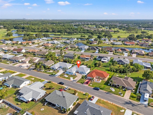 629 Fort Duquesna Dr, Sun City Center, FL 33573 - aerial view of property's location with a large body of water and nearby suburban area