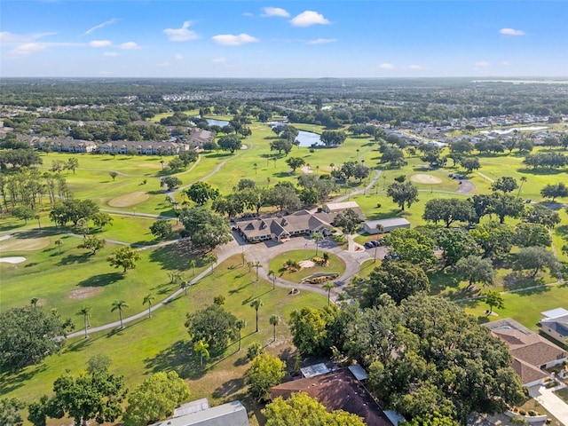 629 Fort Duquesna Dr, Sun City Center, FL 33573 - aerial overview of property's location featuring a golf club, nearby suburban area, and a nearby body of water