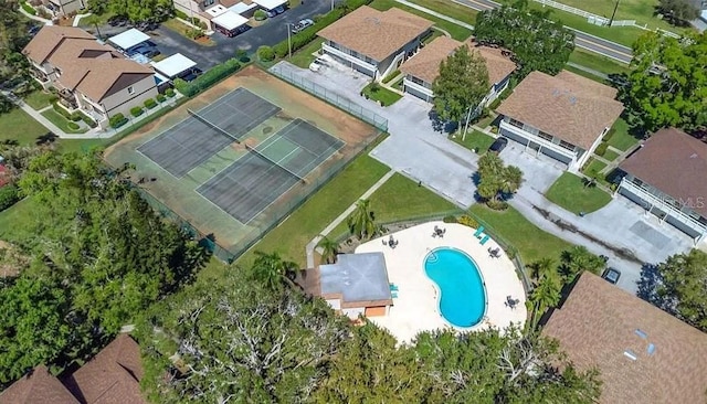 2935 Lichen Ln Unit D, Clearwater, FL 33760 - aerial view of property and surrounding area with a pool area