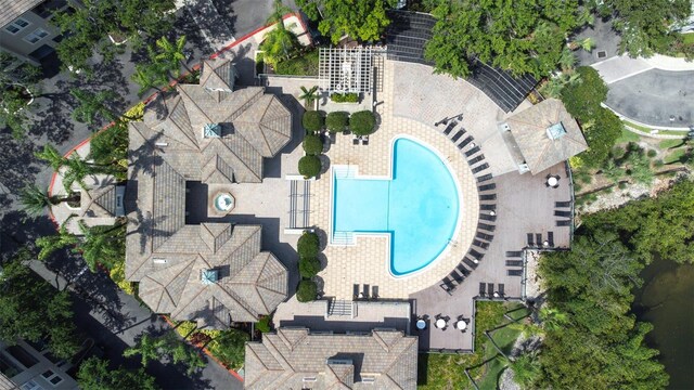 731 Cruise View Dr, Tampa, FL 33602 - aerial overview of property's location featuring a pool