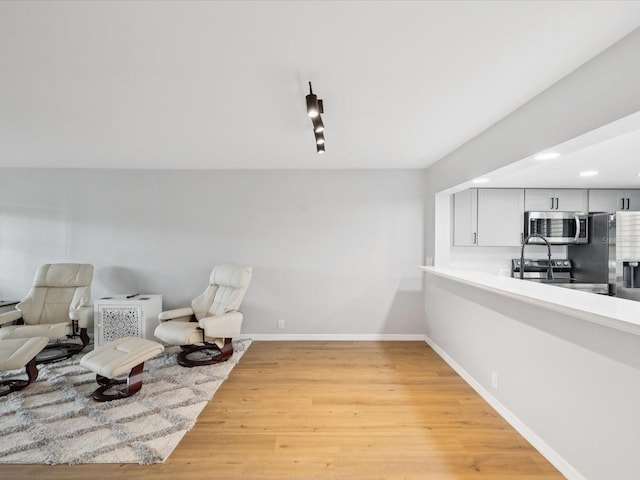 3062 Eastland Blvd Unit 405, Clearwater, FL 33761 - living area with light wood-type flooring and baseboards