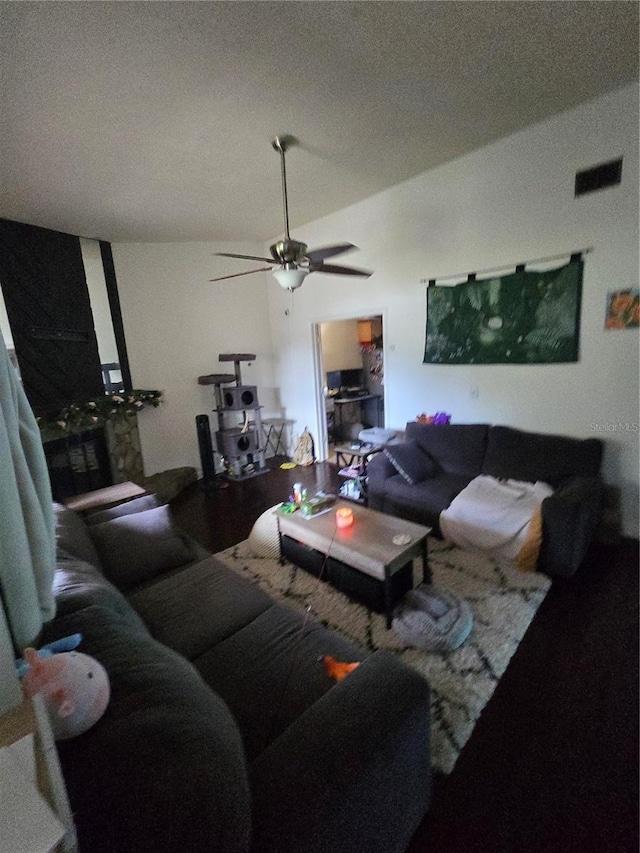7920 52nd St N, Pinellas Park, FL 33781 - living area with ceiling fan and wood finished floors