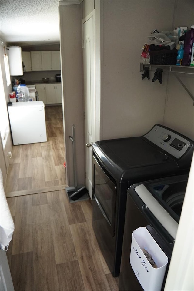 12008 Rose Ln, Riverview, FL 33569 - laundry room with separate washer and dryer and light wood finished floors