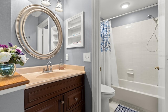 5100 Burchette Rd Unit 2702, Tampa, FL 33647 - full bathroom with vanity, toilet, shower / tub combo, and tile patterned flooring