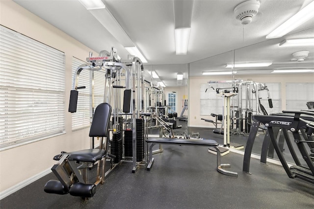 5100 Burchette Rd Unit 2702, Tampa, FL 33647 - exercise room with baseboards