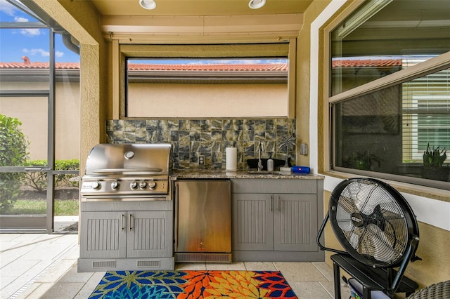 222 Toscavilla Blvd, Nokomis, FL 34275 - view of patio with an outdoor kitchen and a sink