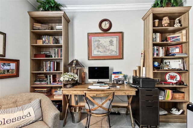 222 Toscavilla Blvd, Nokomis, FL 34275 - tiled office with crown molding