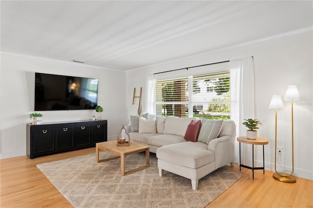 125 Live Oak Ln, Largo, FL 33770 - living area with crown molding, light wood-type flooring, and baseboards