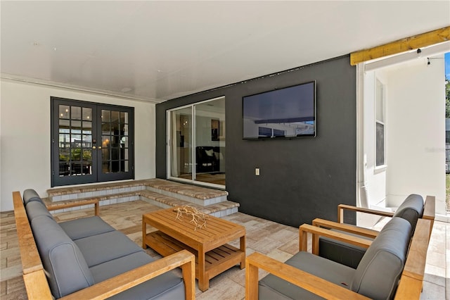 125 Live Oak Ln, Largo, FL 33770 - view of patio featuring french doors and outdoor lounge area
