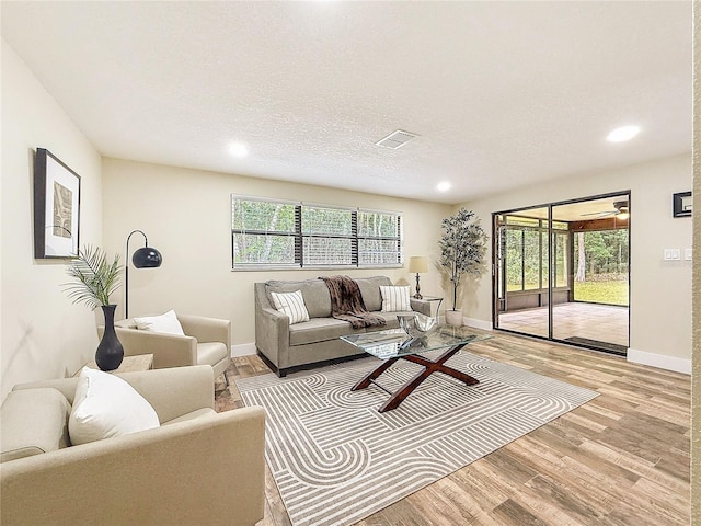 1025 Reading Rd, Lutz, FL 33558 - living room featuring plenty of natural light, baseboards, light wood-style floors, and recessed lighting