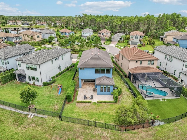19191 Pease Pl, Lutz, FL 33558 - aerial view of residential area with a pool