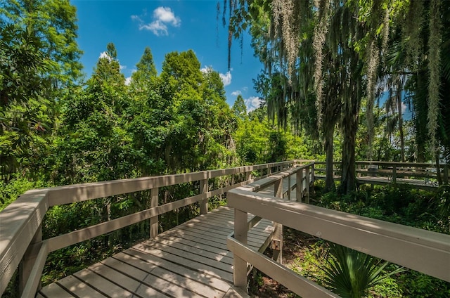 4133 Auston Way, Palm Harbor, FL 34685 - wooden deck featuring a view of trees