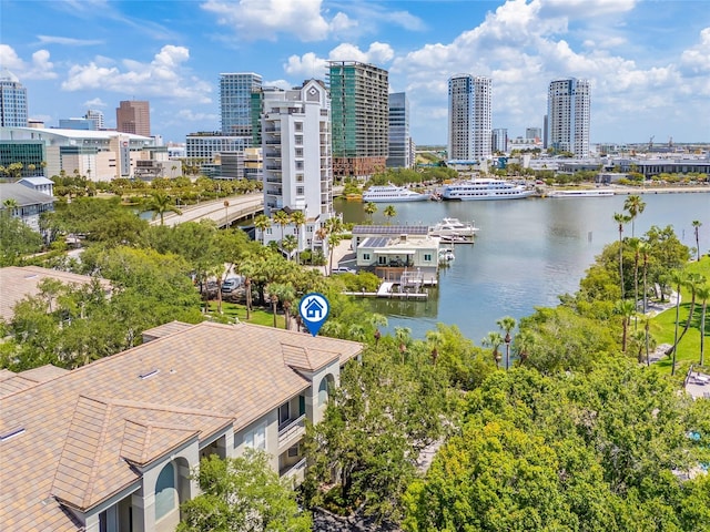 741 Mainsail Dr, Tampa, FL 33602 - aerial view of city skyline and a nearby body of water