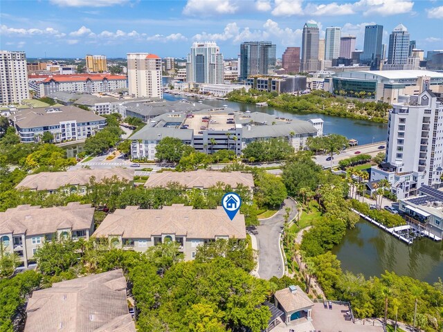 741 Mainsail Dr, Tampa, FL 33602 - aerial view of a large body of water and city skyline