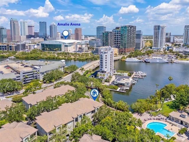 741 Mainsail Dr, Tampa, FL 33602 - aerial view of city skyline and a nearby body of water