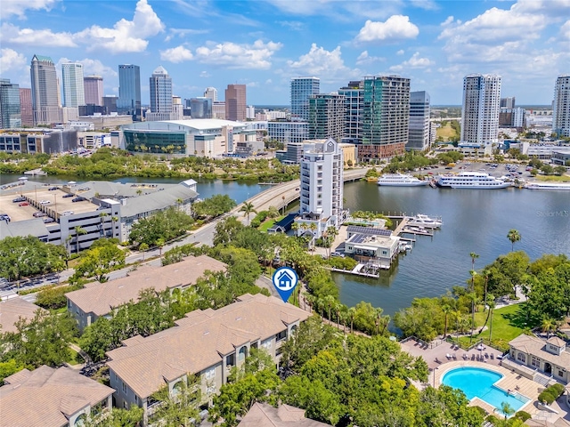 741 Mainsail Dr, Tampa, FL 33602 - aerial view of city skyline and a nearby body of water