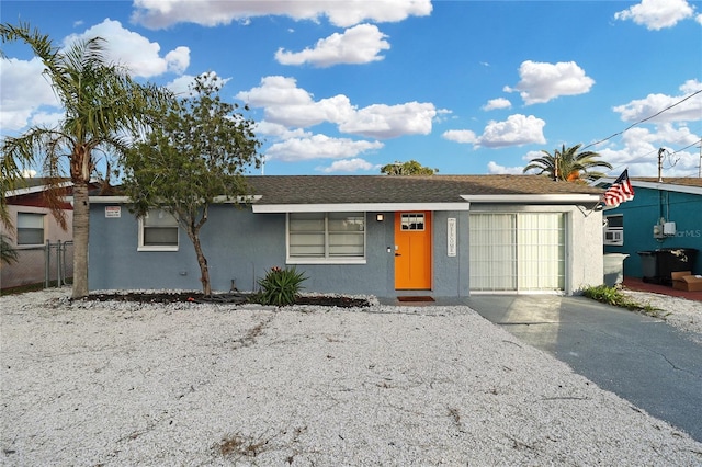13800 Judy Ave, Hudson, FL 34667 - ranch-style home with stucco siding, driveway, and a garage