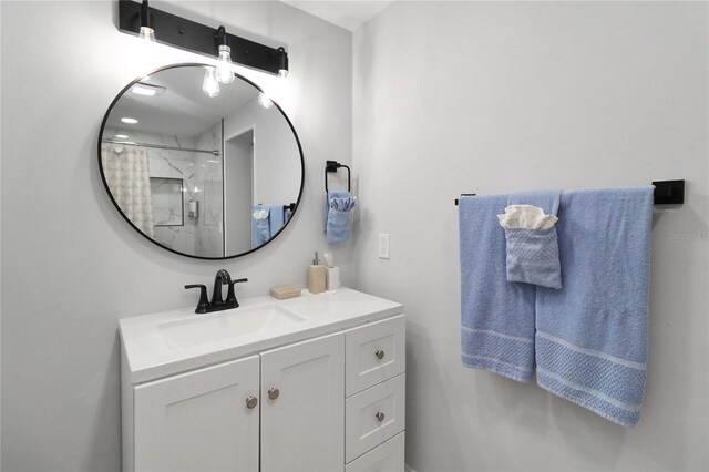 13800 Judy Ave, Hudson, FL 34667 - bathroom with vanity and a shower with shower curtain