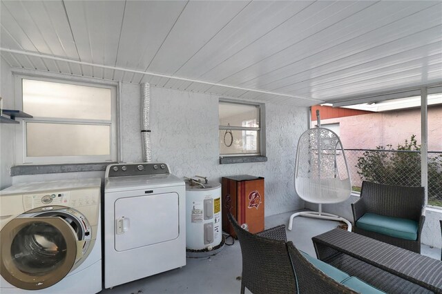 13800 Judy Ave, Hudson, FL 34667 - laundry area with washer and dryer and electric water heater