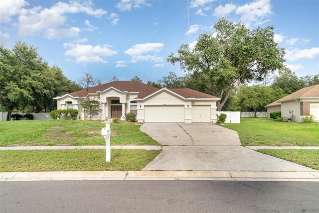 14266 Creek Run Dr, Riverview, FL 33579 - view of front of property with a garage, concrete driveway, and stucco siding